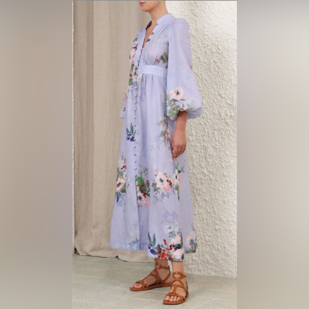 NWT $850 ZIMMERMANN Everley Plunge MIDI Dress Size AU 4 US 10-12 - Picture 5 of 15